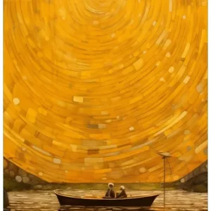 Günstig Türtapete Goldene Flussfahrt 93 x 205 cm