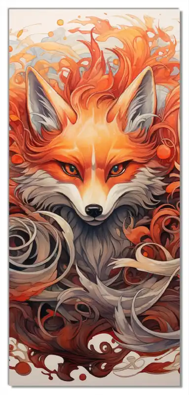 Heißes Angebot Selbstklebende Türtapete Flammenfuchs selbstklebende Folie, 100 x 220 cm