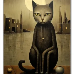 Knallerangebot Selbstklebende Türtapete Nachtwächter der Stille selbstklebende Folie mit Schutzlaminat, 100 x 220 cm