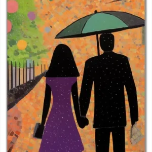 Selbstklebende Türtapete Spaziergang unter Farbklecksen selbstklebende Folie mit Schutzlaminat, 93 x 205 cm Abverkauf