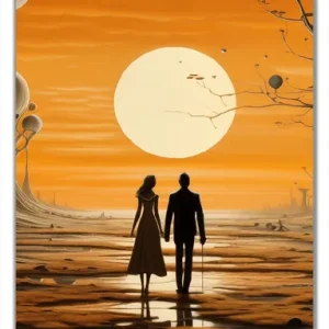 Kostenloser Rückversand Selbstklebende Türtapete Sonnenuntergang in einer fremden Welt selbstklebende Folie, 100 x 220 cm