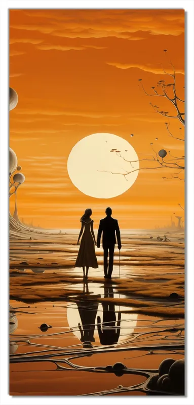 Selbstklebende Türtapete Sonnenuntergang in einer fremden Welt selbstklebende Folie mit Schutzlaminat, 93 x 205 cm Solange Der Vorrat Reicht
