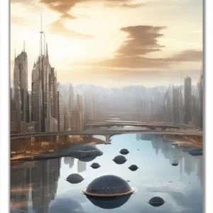Selbstklebende Türtapete Morgendämmerung der Zukunft selbstklebende Folie mit Schutzlaminat, 93 x 205 cm Angebot