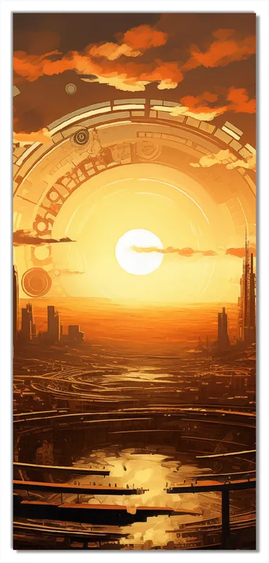 Selbstklebende Türtapete Sonnenportal in die Zukunft selbstklebende Folie mit Schutzlaminat, 100 x 220 cm Beliebt