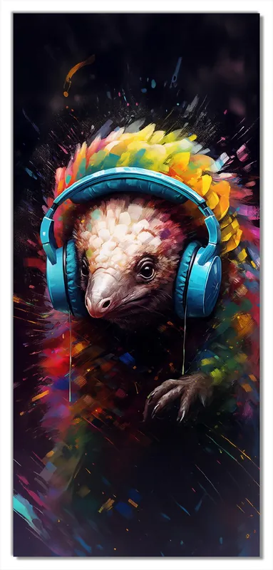 Selbstklebende Türtapete Musikalisches Schuppentier selbstklebende Folie mit Schutzlaminat, 93 x 205 cm Ausverkauf