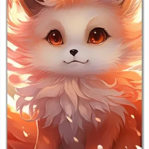 Kostenloser Versand Selbstklebende Türtapete Leuchtender Feuerfuchs selbstklebende Folie mit Schutzlaminat, 93 x 205 cm
