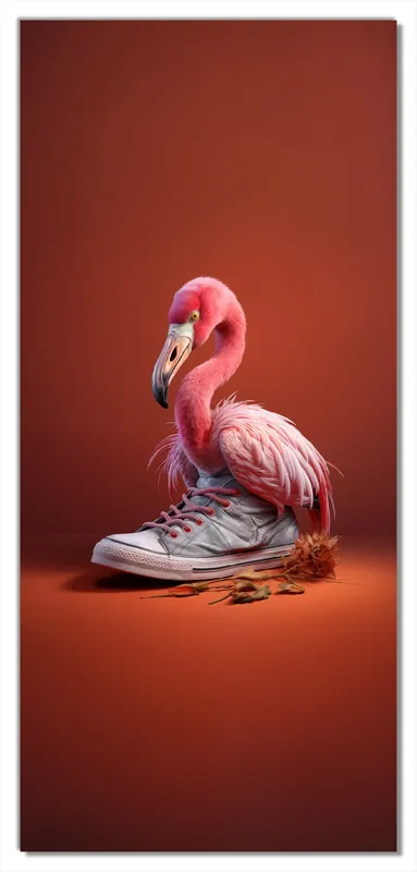 Solange Der Vorrat Reicht Selbstklebende Türtapete Flamingo im Sneaker selbstklebende Folie, 93 x 205 cm
