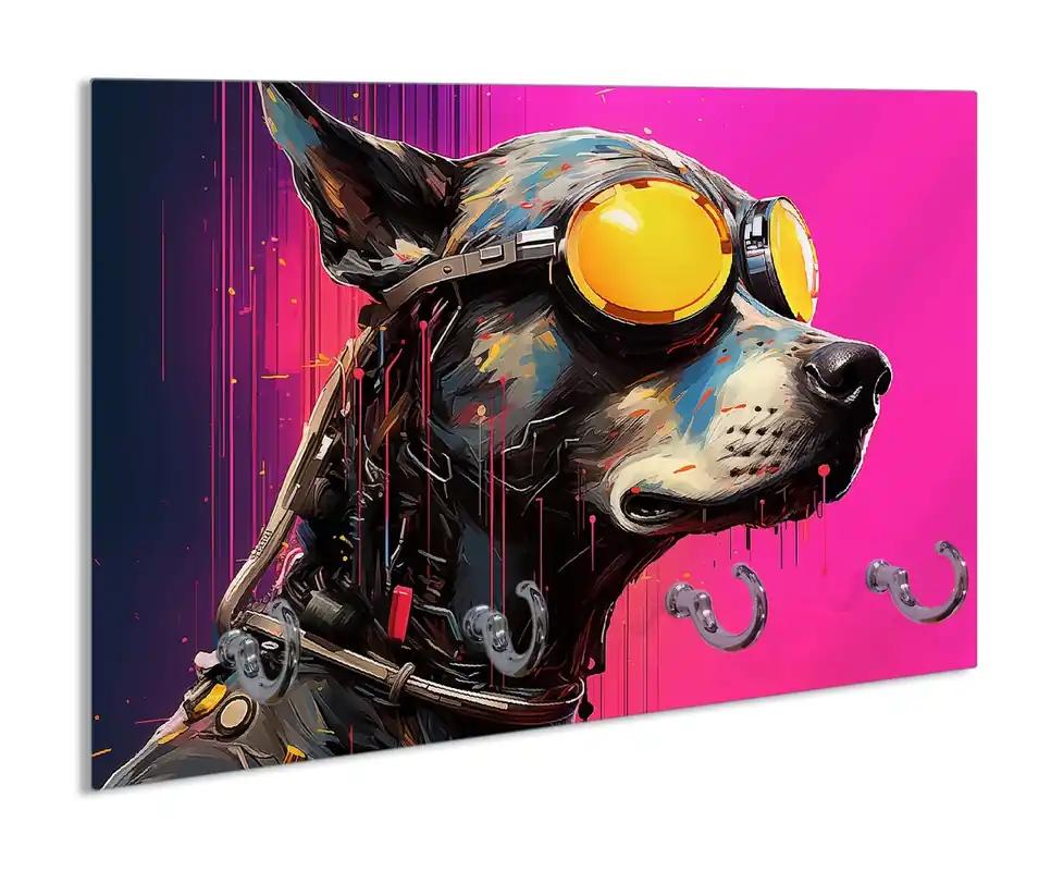 Schlüsselbrett Cyberpunk-Hund mit Brille Ausverkauf