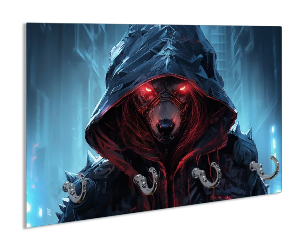 Gratis Versand Schlüsselbrett Dunkler Cyberwolf
