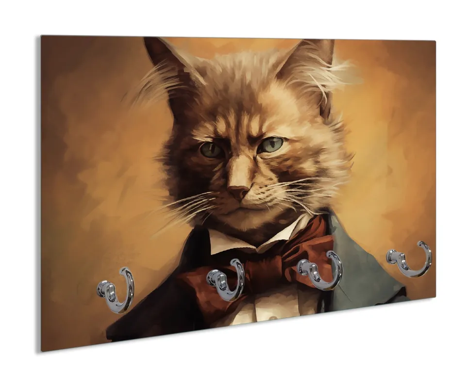 Schlüsselbrett Katze im Anzug Markenware