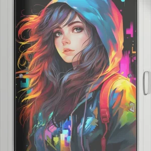 Lichtschutzbild Cyberpunk-Mädchen Heißes Angebot