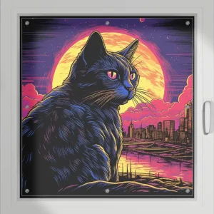 Begrenztes Angebot Lichtschutzbild Katze unter Vollmond