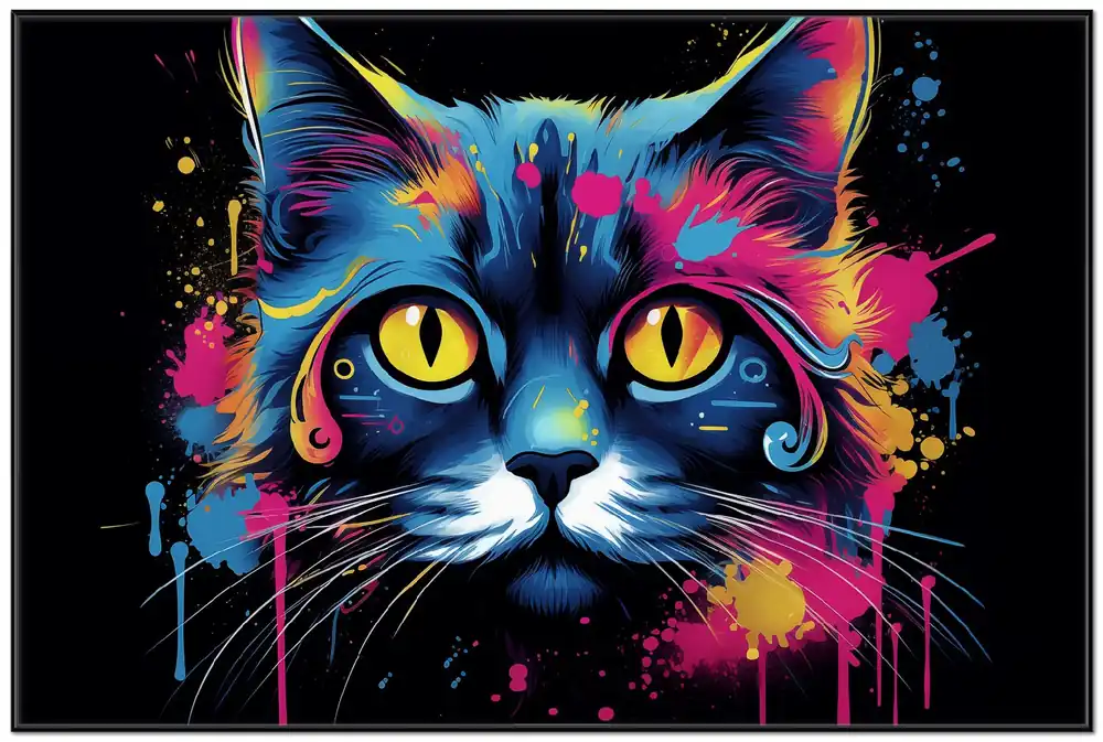 Heißes Angebot Poster Katze im Farbrausch 61 x 91,5 cm