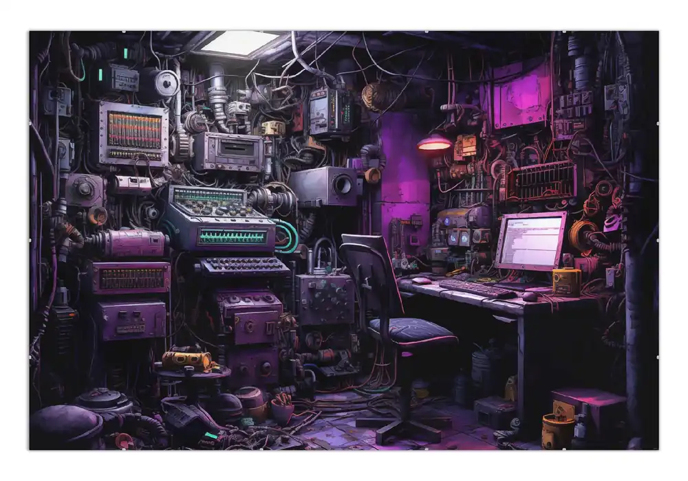 Begrenztes Angebot Poster Hackerparadies 61 x 91,5 cm, mit weißem Aluminumrahmen