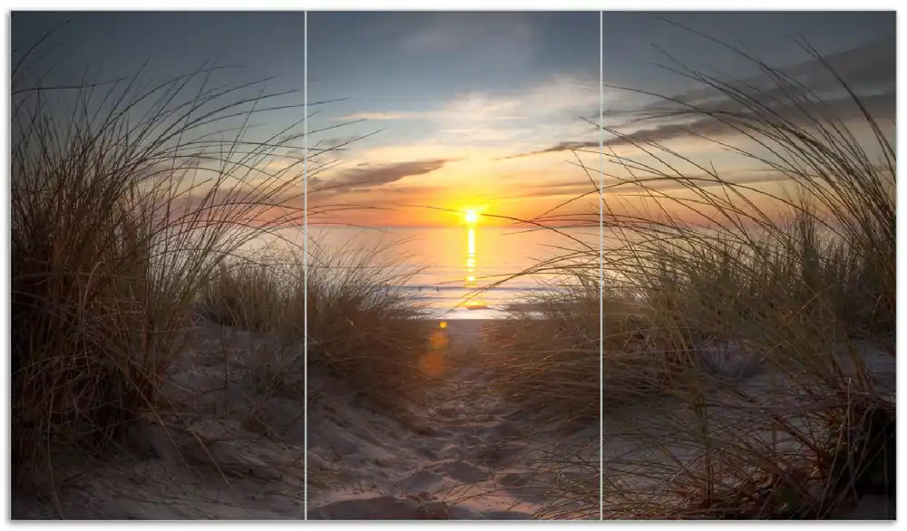 Herdabdeckplatte Sonnenuntergang am Strand Breite 90 cm x Höhe 52 cm. 1-teilig, 8 mm hohe Noppen Finale Aktion