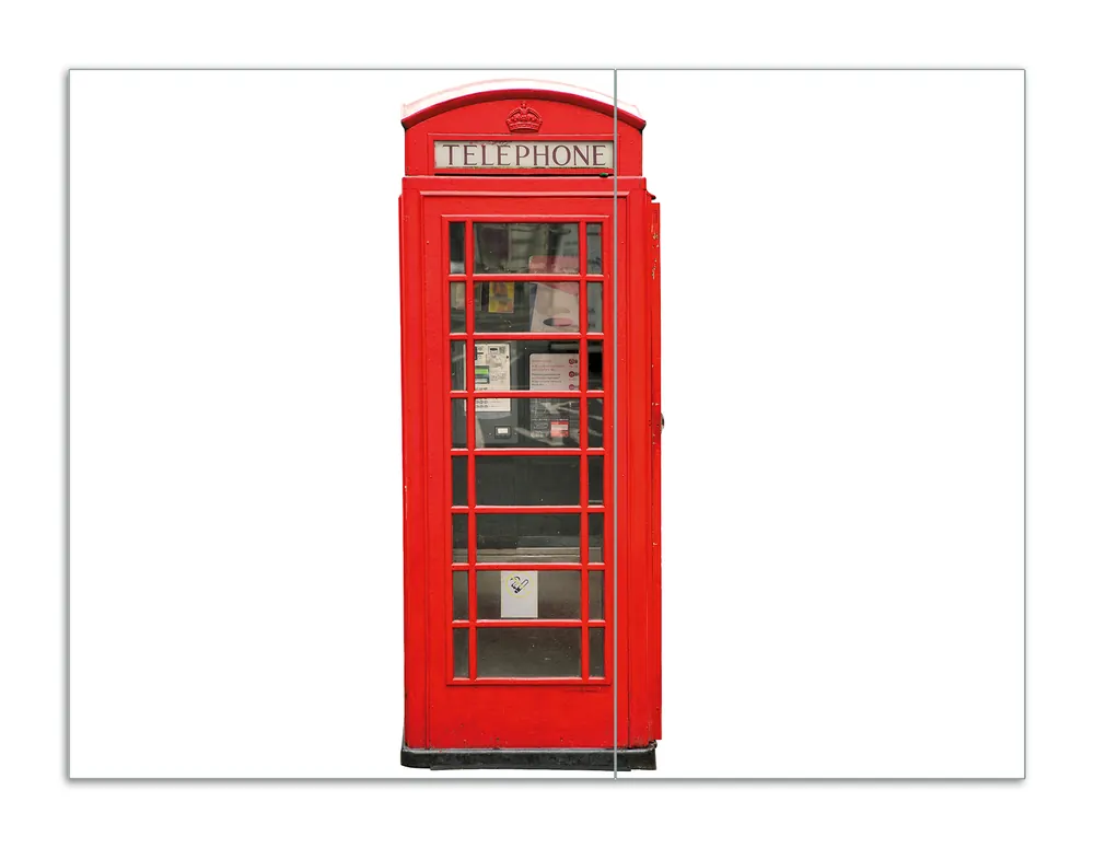 Herdabdeckplatte London Rote Telefonzelle Breite 80 cm x Höhe 52 cm. 1-teilig, 8 mm hohe Noppen Meistverkauft