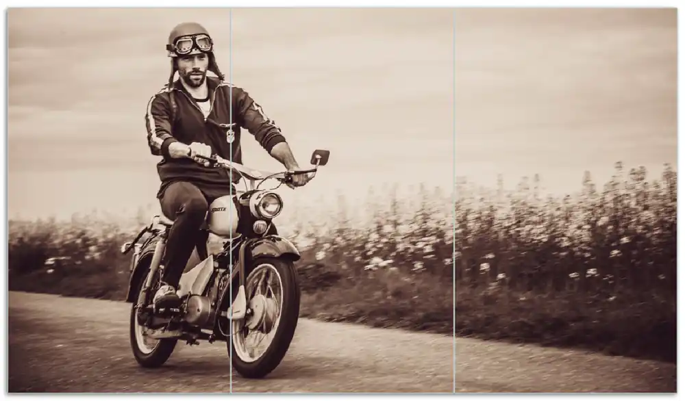 Jetzt Kaufen Herdabdeckplatte Simson Fahrer in der DDR in Sepiafarben Breite 80 cm x Höhe 52 cm. 1-teilig, 13 mm hohe Noppen