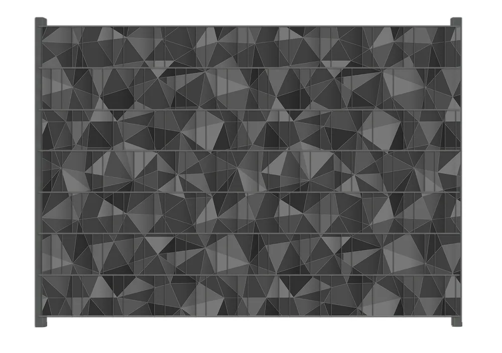 Finale Aktion Zaunsichtschutz Geometrisches Schattenmuster Breite 250 cm x Höhe 140 cm