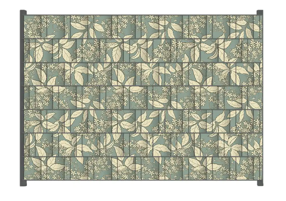 Kostenloser Versand Zaunsichtschutz Blätter und Blüten auf Grün Breite 250 cm x Höhe 140 cm