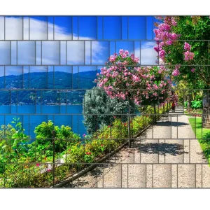 Neue Ware Zaunsichtschutz Blütenpromenade am Seeufer Breite 250 cm x Höhe 180 cm