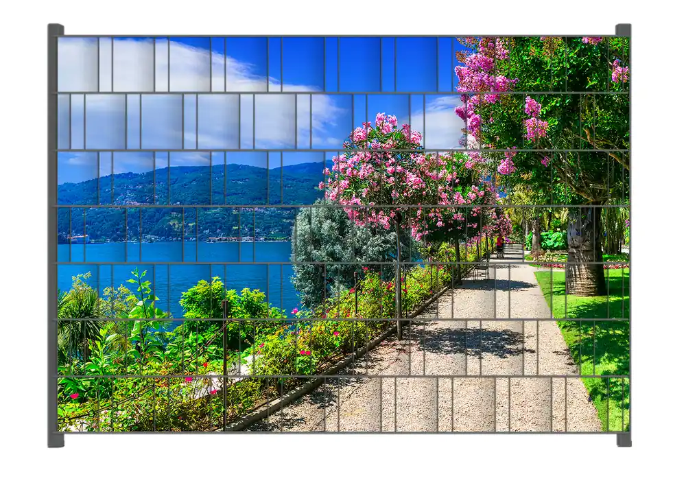 Neue Ware Zaunsichtschutz Blütenpromenade am Seeufer Breite 250 cm x Höhe 180 cm