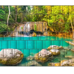 Kracherpreis Zaunsichtschutz Paradiesischer Wasserfall Breite 200 cm x Höhe 200 cm