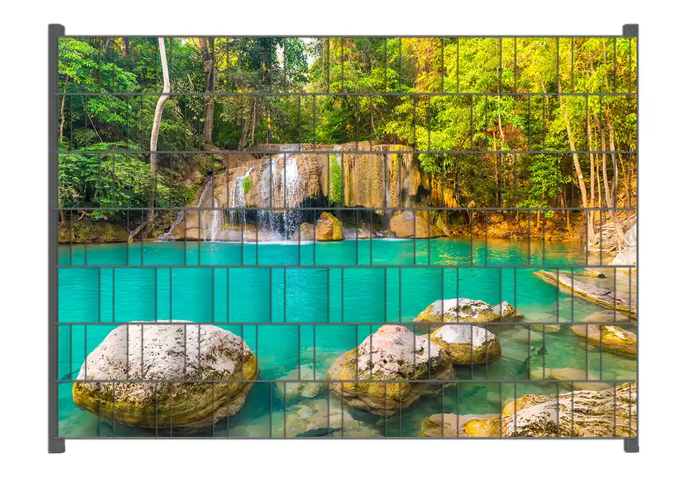 Kracherpreis Zaunsichtschutz Paradiesischer Wasserfall Breite 200 cm x Höhe 200 cm