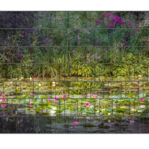 Letzte Chance Zaunsichtschutz Blühender Seerosenteppich Breite 200 cm x Höhe 200 cm