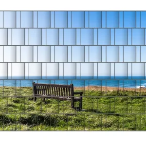 Garantierte Lieferung Zaunsichtschutz Bank mit Aussicht Breite 250 cm x Höhe 140 cm