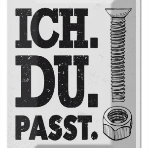 Zertifiziert Metallbild Blechschild Spruch Ich Du Passt Schraube Mutter 20x30cm 20 x 30 cm