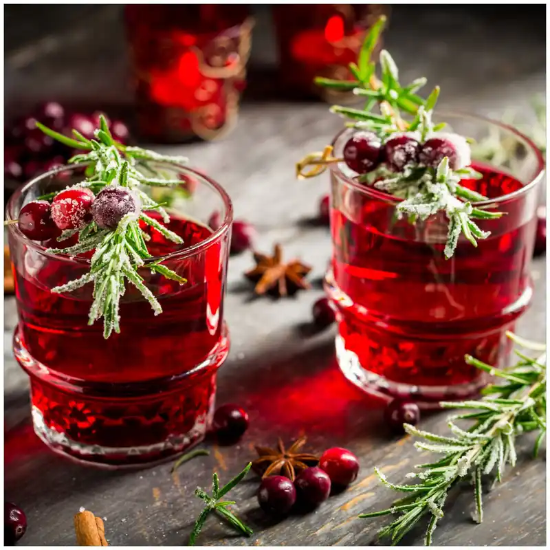 Nur Für Kurze Zeit Kühlschranksticker Winterlicher Cranberry-Punsch mit Rosmarin 60 x 60 cm, Selbstklebende Folie