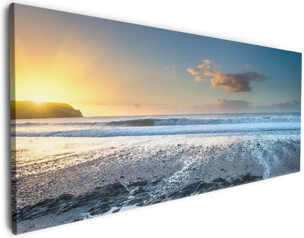 Leinwandbild Einsamer Strand in Cornwall England 60 x 150 cm Aktuell