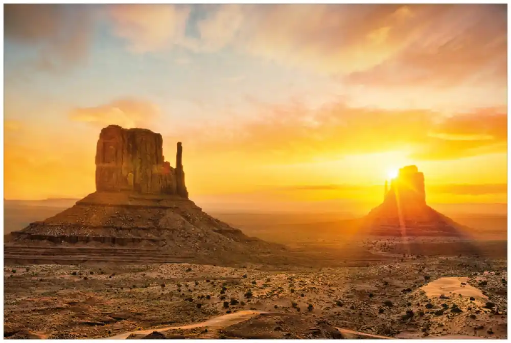Neu Im Sortiment Poster Monument bei Sonnenuntergang 70 x 100 cm, mit schwarzem Aluminiumrahmen