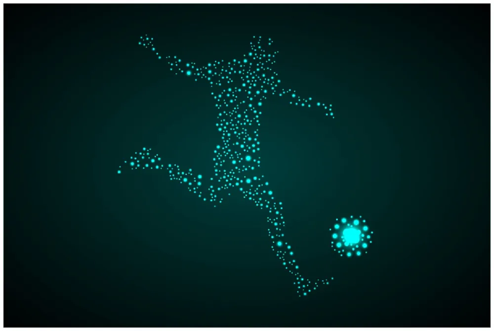 Selbstklebendes Poster Fußball - ein Spieler aus tausend Sternen in türkis 61 x 91,5 cm Neu Im Sortiment