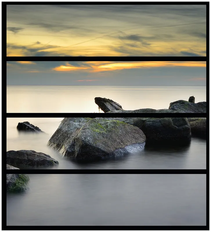 Sonderangebot Möbelfolie Mystische Felsen im Meer 4 Teile à 20 x 80 cm