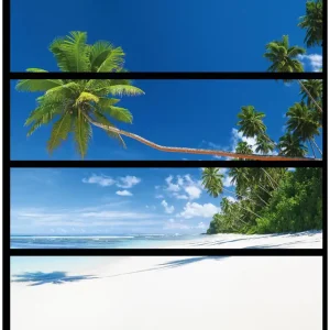 Möbelfolie Weißer Sandstrand am Meer - Ein Traum unter Palmen 4 Teile à 20 x 80 cm Nur Für Kurze Zeit