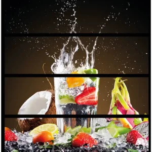 Bestpreis Möbelfolie Tropische Früchte in einem erfrischenden Drink 4 Teile à 20 x 80 cm