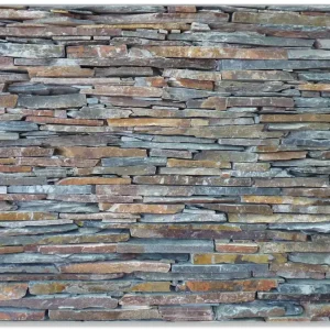 Ausverkauf Glasunterlage Natursteinmauer in grau braun 30 x 40 cm