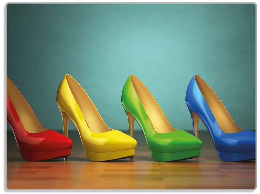 Sonderaktion Glasunterlage Bunte Schuhe - High Heels für Frauen 30 x 40 cm