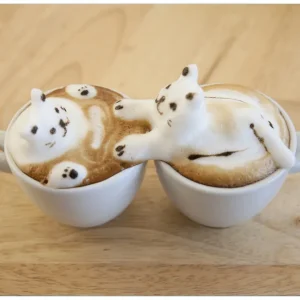 Bestseller Vliestapete Süße Milchschaum Katzen auf Kaffee 400 x 267 cm