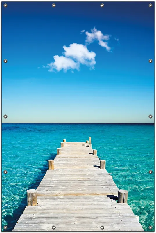 Top-Seller Gartenposter Steg am tropischen Meer 180 x 180 cm. 2-teilig