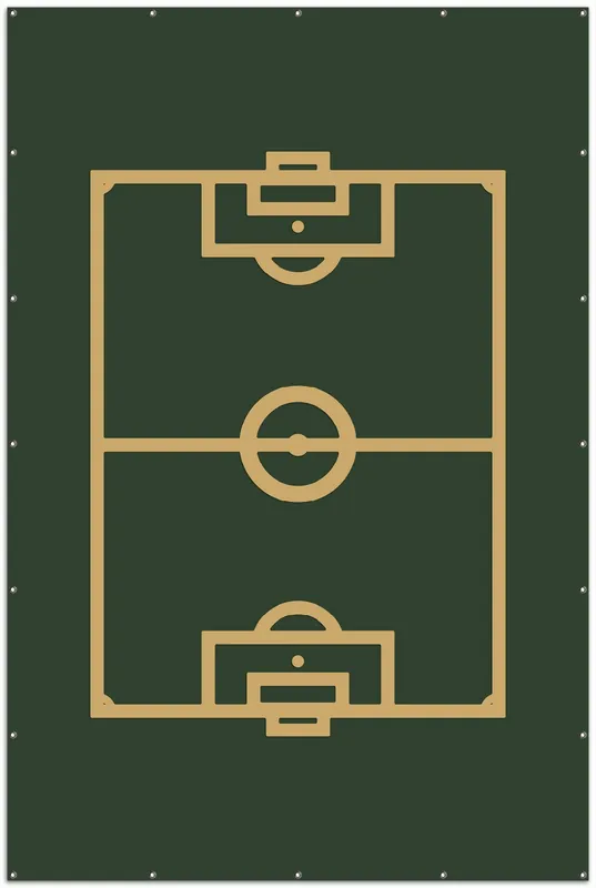 Preisreduziert Gartenposter Fußball - Fußballfeld gezeichnet in grün und gelb 100 x 150 cm