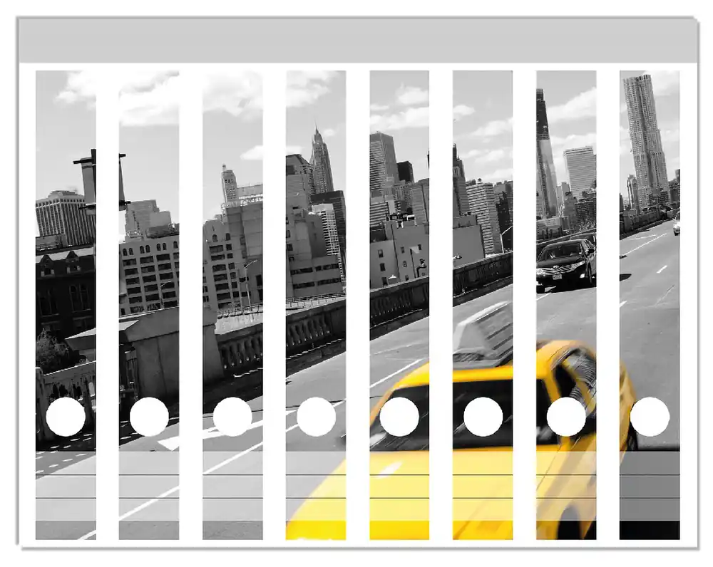 Jetzt Bestellen Ordnerrücken Sticker New York Yellow Taxi II für breite Ordner, 6 Sticker
