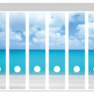 Beliebt Ordnerrücken Sticker Sandstrand und blaues Meer inkl. schmaler Ordner, 12 Sticker