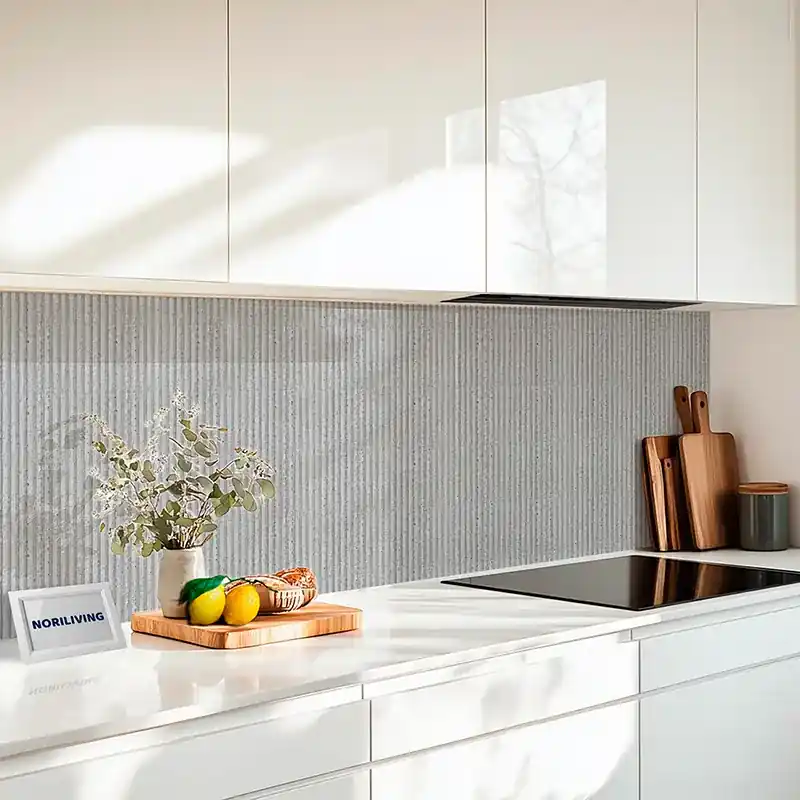 Küchenrückwand Acrylglas Betonoptik im Streifendesign 248 schwarz-weiß Billig
