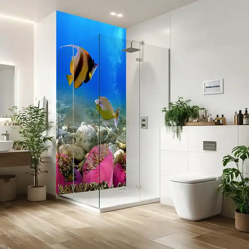 Duschrückwand Einzel | Alu Fische im Meer 734 Gratis Versand
