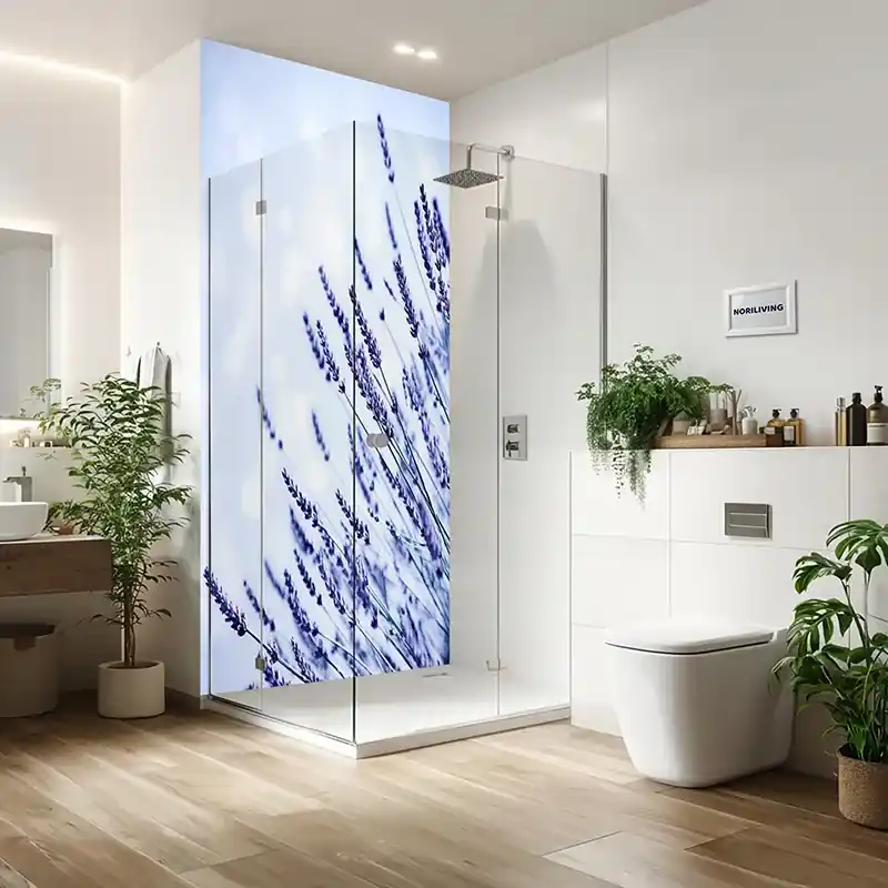 Neue Kollektion Duschrückwand Einzel | Alu Lavendel Blume 530