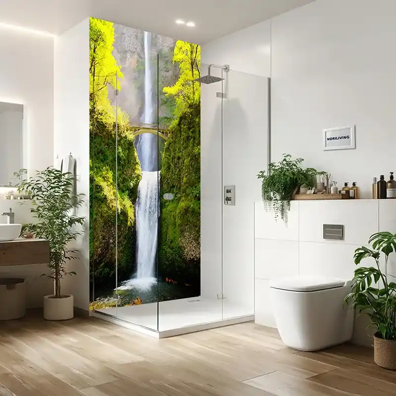 Top-Preis Duschrückwand Einzel | Alu Multnomah Wasserfall und Brücke 702