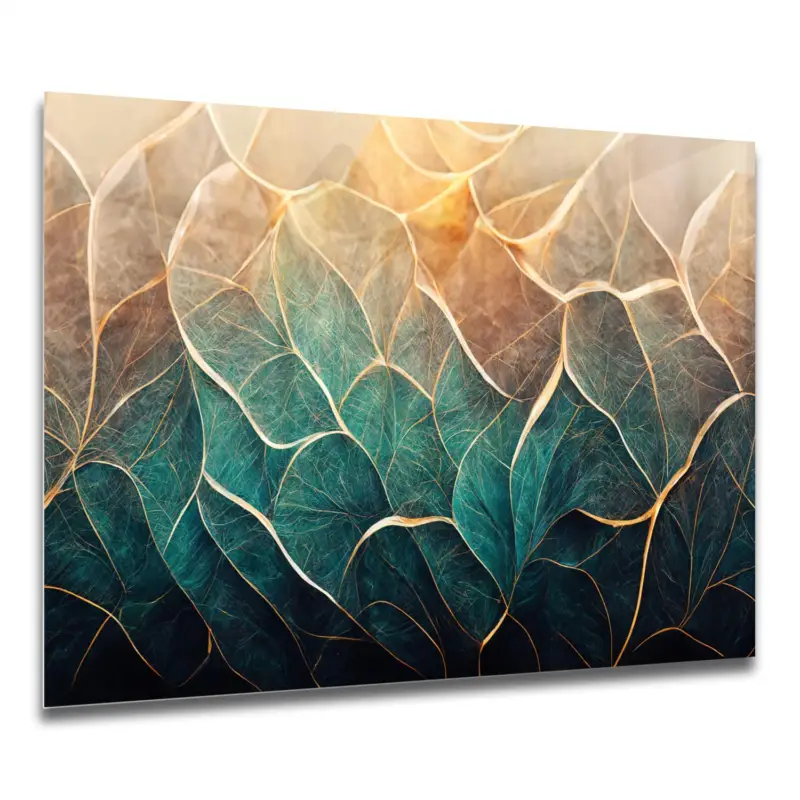 Beliebt Küchenrückwände Blau-Gold-Marmormuster 60x40